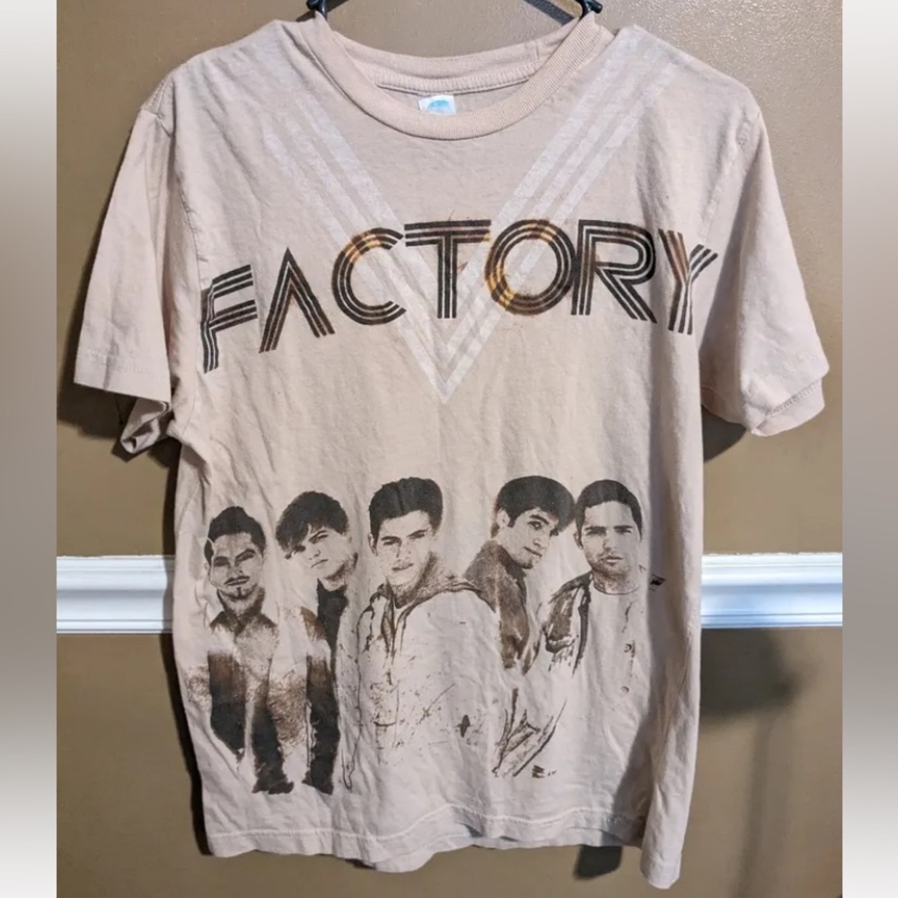 Vintage V Factory Boy Band Concert Shirt Y2K RARE